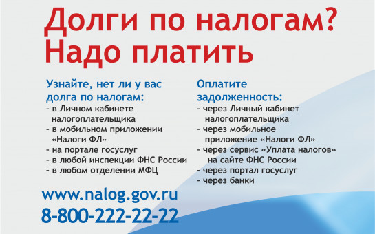 Необходимо проверить свою задолженность по налогам